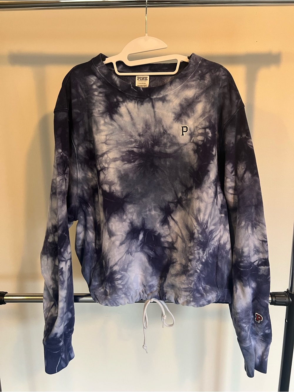 PINK Victoria's Secret Tie-Dye Pullover - Navy Blue/White